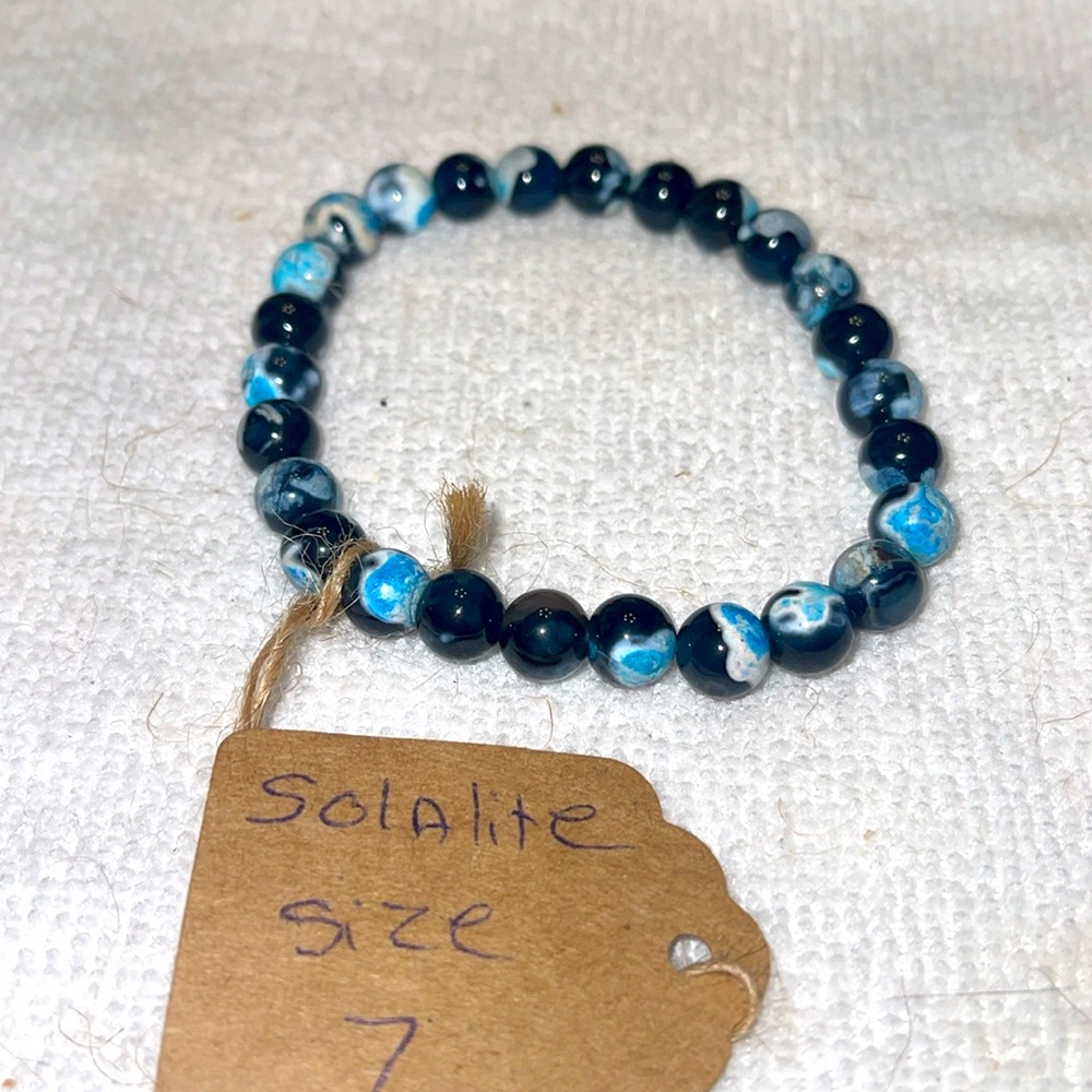 Blue stone Sodalite stone Beaded Bracelet - Picture 3 of 3